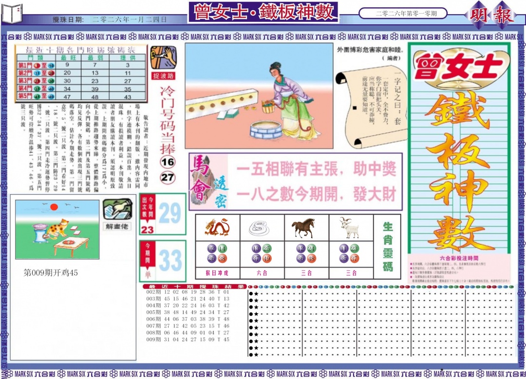 010期曾女士铁板神数A[图]