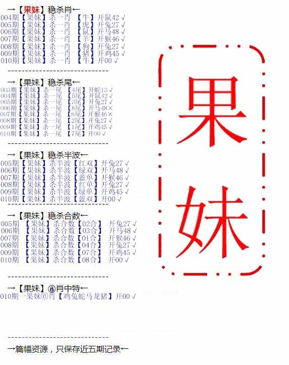 010期果妹心水[图]